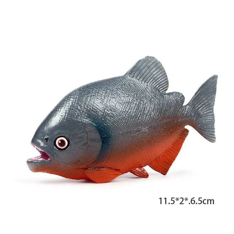 piranha Модель осьминога, Акула, парусник, модель осьминога, фигурка морской жизни, образовательная фигура, океан, с животными из ПВХ, игрушка для детей, Детский декор, подарок - Цвет: piranha