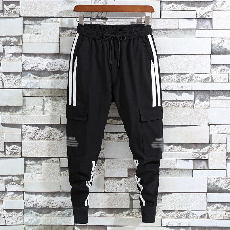 Idopy мужские уличные шаровары эластичный пояс шнурок лоскутные манжеты Карго