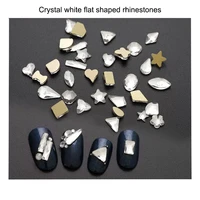 30100pcs crystal white nail art rhinestone accessories flat glass stone strass mixed shape diy fashion 3d fingernail decoration