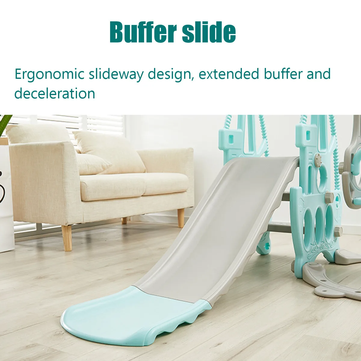 Детская горка и качели 4-в-1 комбинированная комнатная площадка детский сад