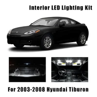 13pcs white bulbs car led interior light kit fit for 2003 2005 2006 2007 2008 hyundai tiburon map dome trunk door license lamp