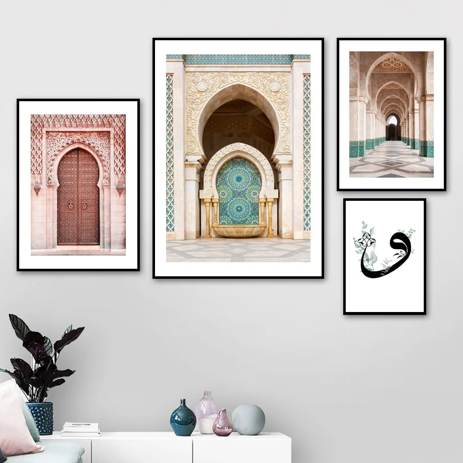 Настенная живопись на холсте с восточными воротами Арабская культура