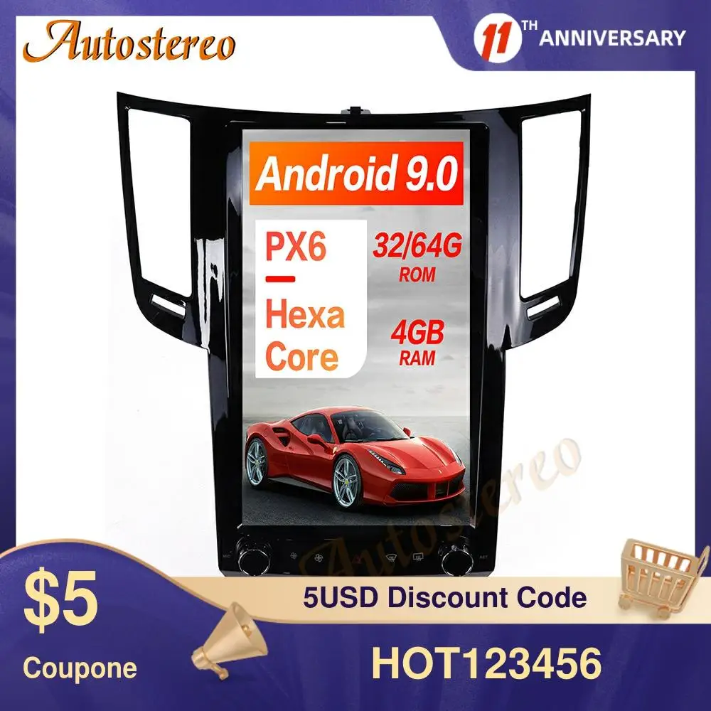 Автомобильный GPS навигатор 13 6 дюйма в стиле Tesla Android 9 для Infiniti FX25 FX30 FX35 FX37 QX70