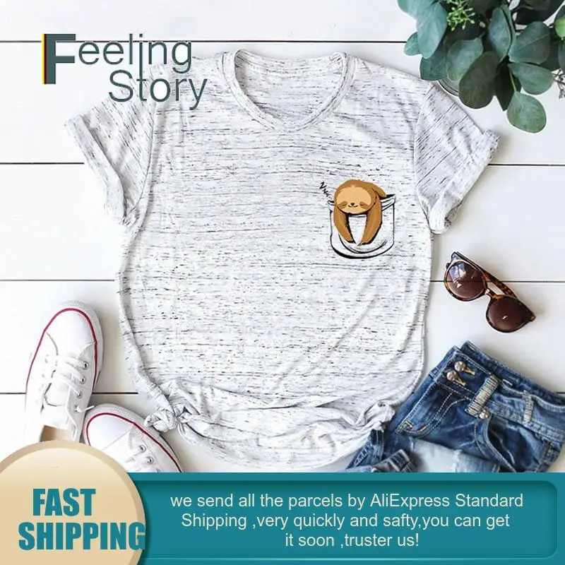 Женская футболка большого размера с рисунком животных ленивых Фламинго цифры