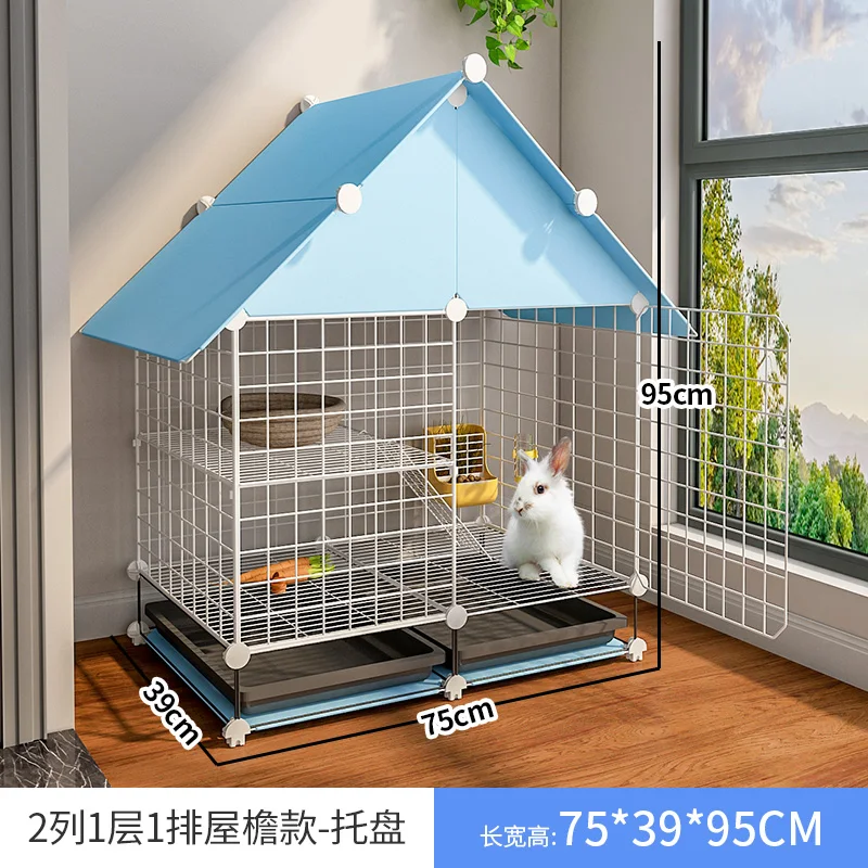 

Rabbit cage home indoor automatic dung pet super-large clearance double-storey luxury rabbit nest villa