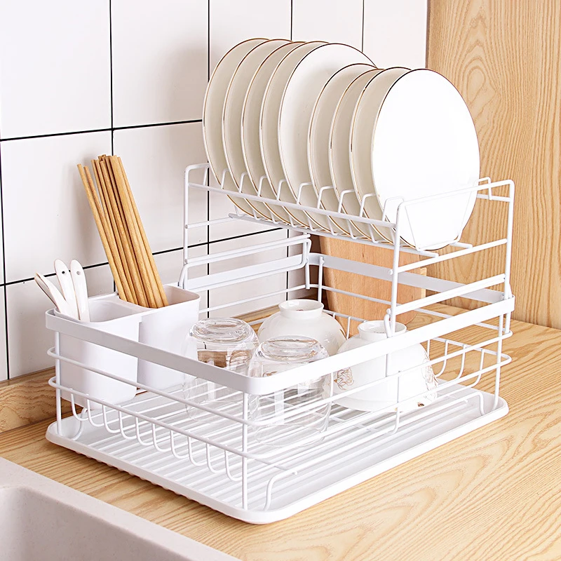 

Japanese Wrought Iron Tableware Storage Dish Rack Multifunctional Kitchen Racks Large Capacity Drain Dish Rack Kitchen Tools