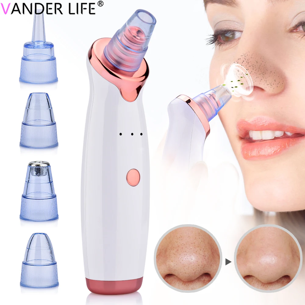 

Facial Blackhead Remover Nose Blackhead Vacuum Electric Pore Acne Cleaner Facial Cleaner Tools with 5 Different Sucker Heads