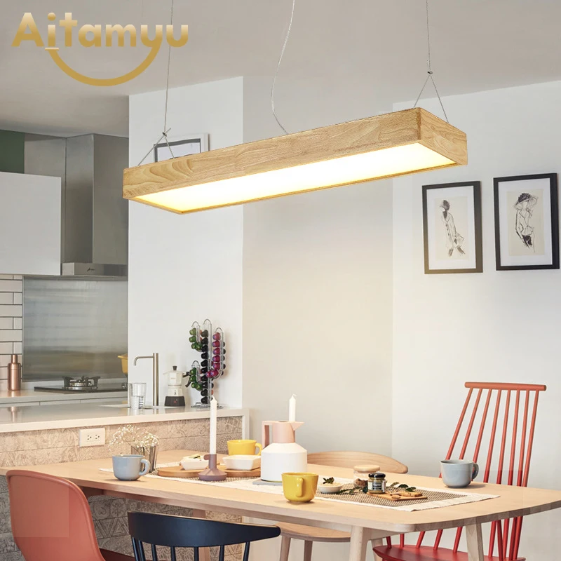 Современный минималистичный подвесной светильник из твердой древесины в