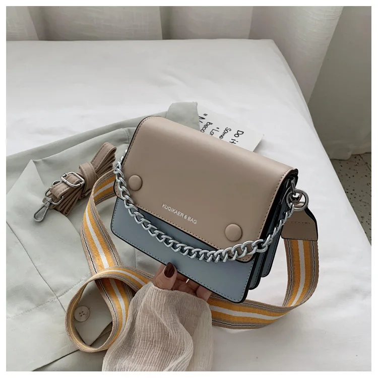 

Women Bag Flip Square Bag 2020 Fashion New Quality Pu Leather Women's Designer Handbag Rivet Chain Shoulder Messenger Bags
