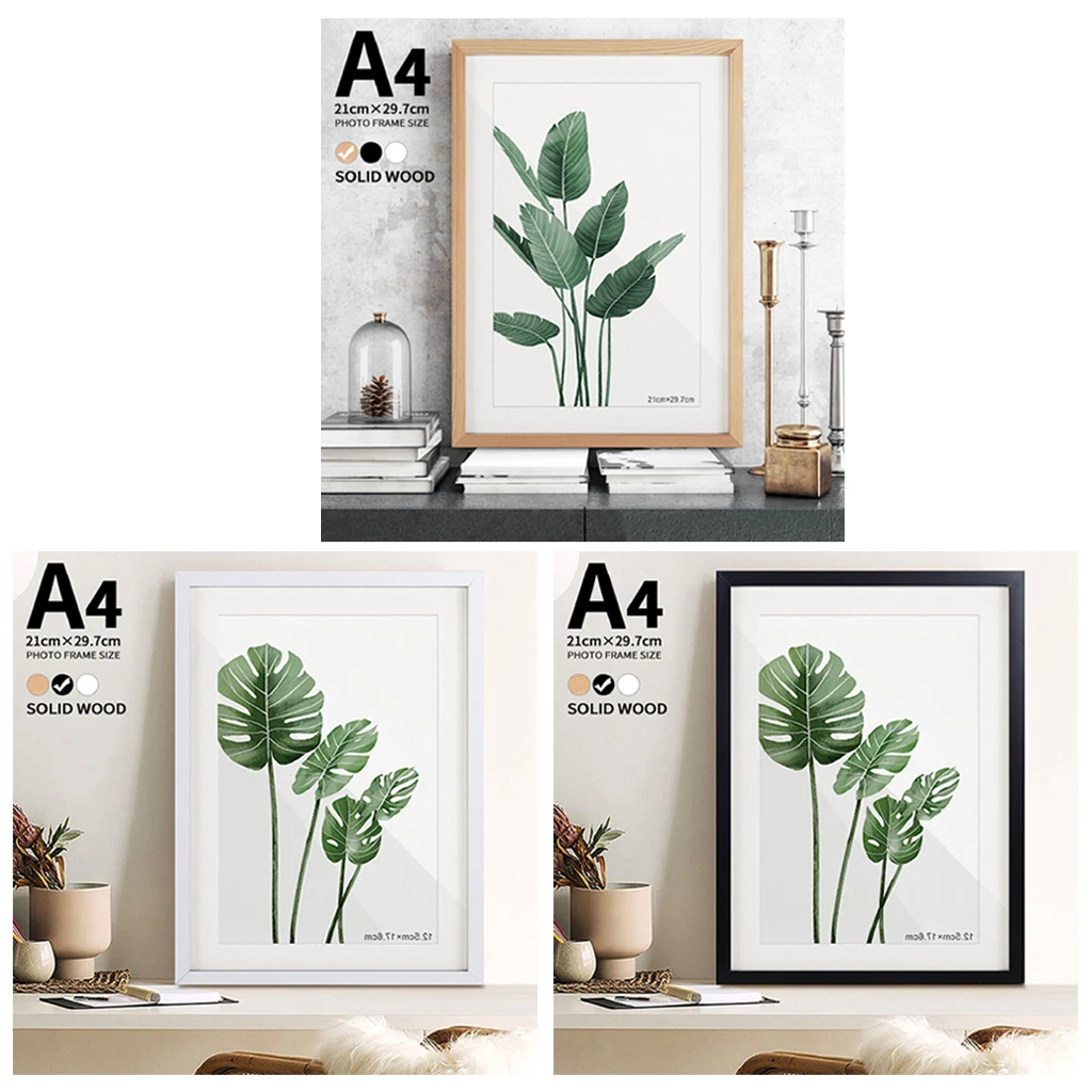 Простая деревянная рамка A3 черно белые цветные рамки для фотографий на стену