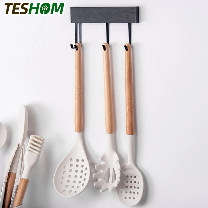 Новый набор кухонных принадлежностей силиконовых премиум класса лопатка щипцы