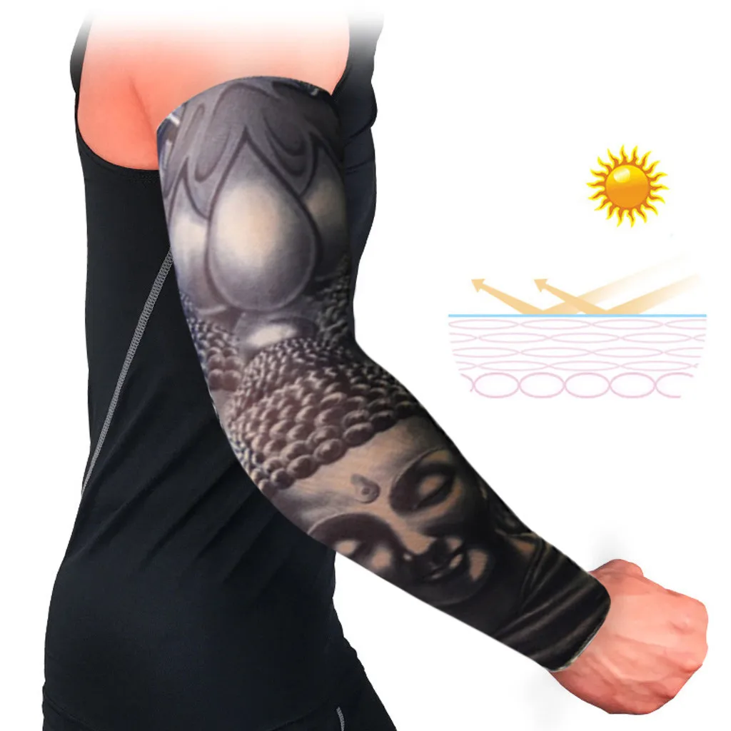 I 1 шт. наружные рукава для велоспорта 3D татуировки напечатаны Armwarmer УФ Защита MTB велосипеда рукава для защиты рук рукава для верховой езды - Цвет: I