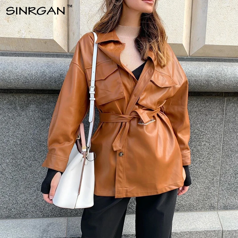 Женская куртка из искусственной кожи NANKEY короткое пальто большого размера