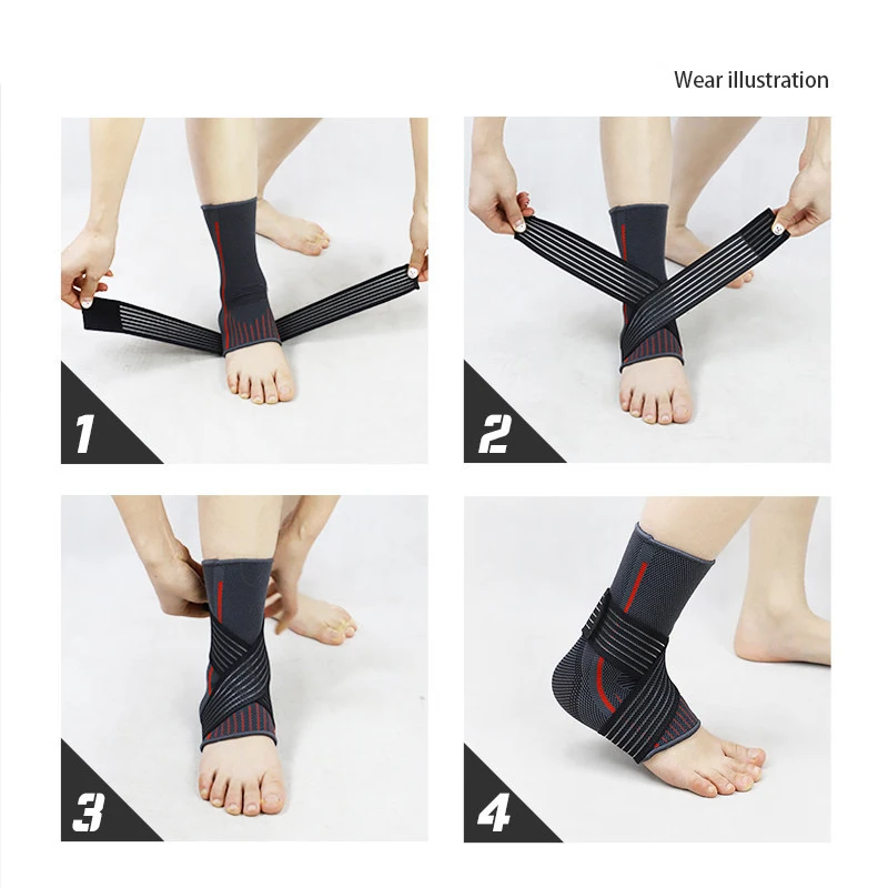 

Sports Fitness Ankle Protection Elastic Bandage Gym Training Sports Protector Wrister Sports Accessories 2 Colors 1Pcs