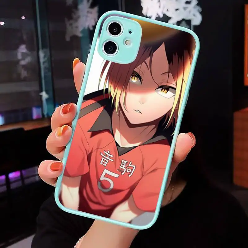 

Kenma Kozume of Haikyuu Anime Phone Cases Matte transparent For blue iPhone 12 Mini 11 Pro XR XS Max 7 8 Plus X Back Cover