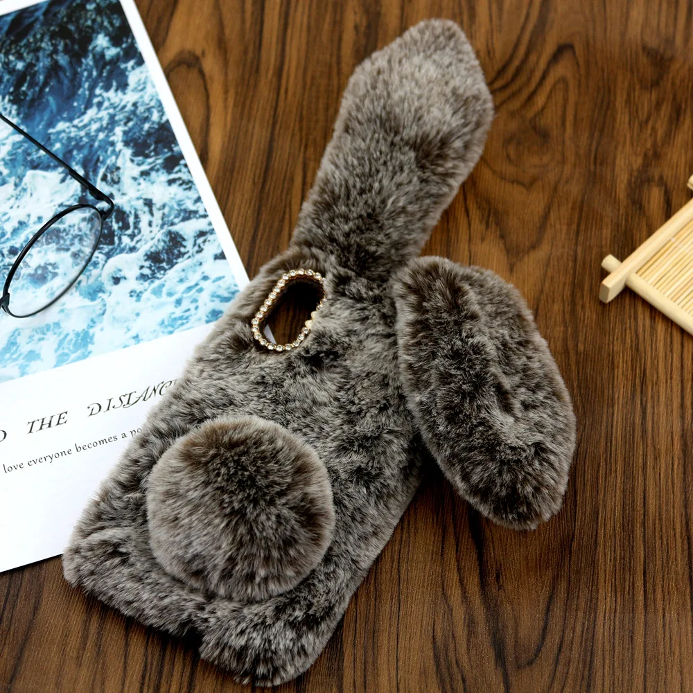 Cute Fluffy Rabbit Hair Case Cover For Xiaomi Redmi 7 7A 6 Pro 6A 8A 5 Plus 5A 4A 4X K20 Xiomi Mi 9 9t 8 Lite Warm | Мобильные