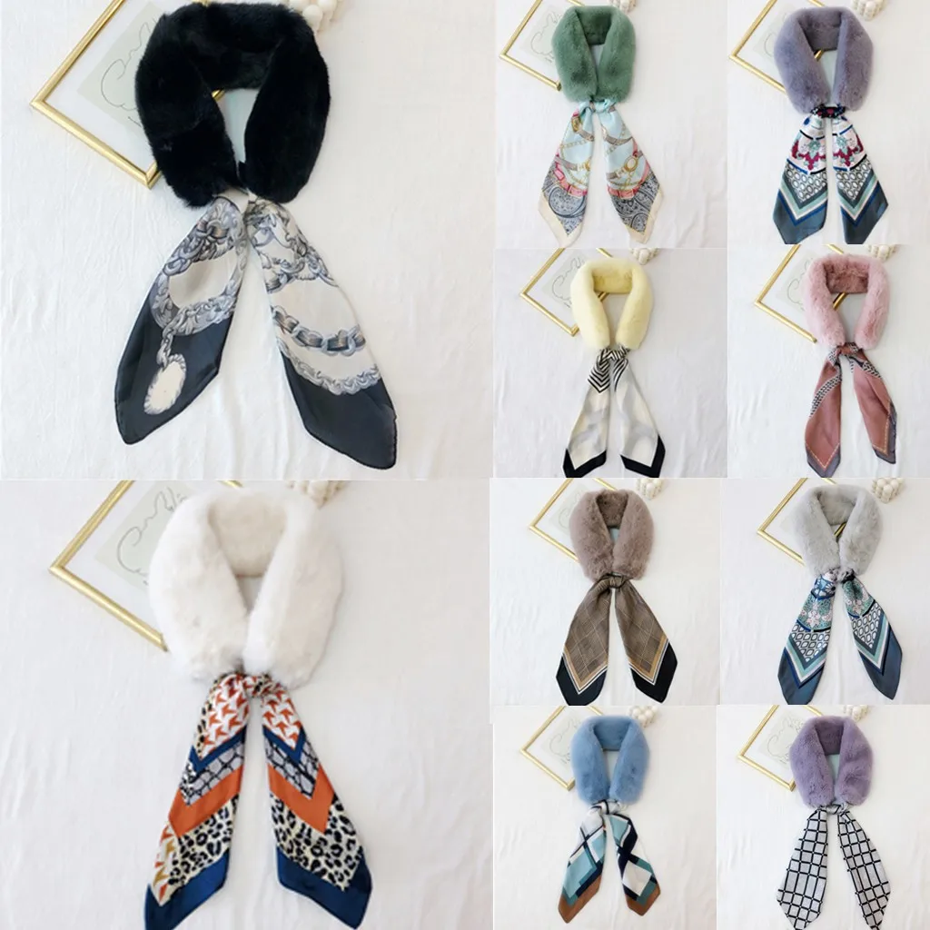 Женский зимний меховой шарф кольцо Леопардовый ленточный женские Лоскутные