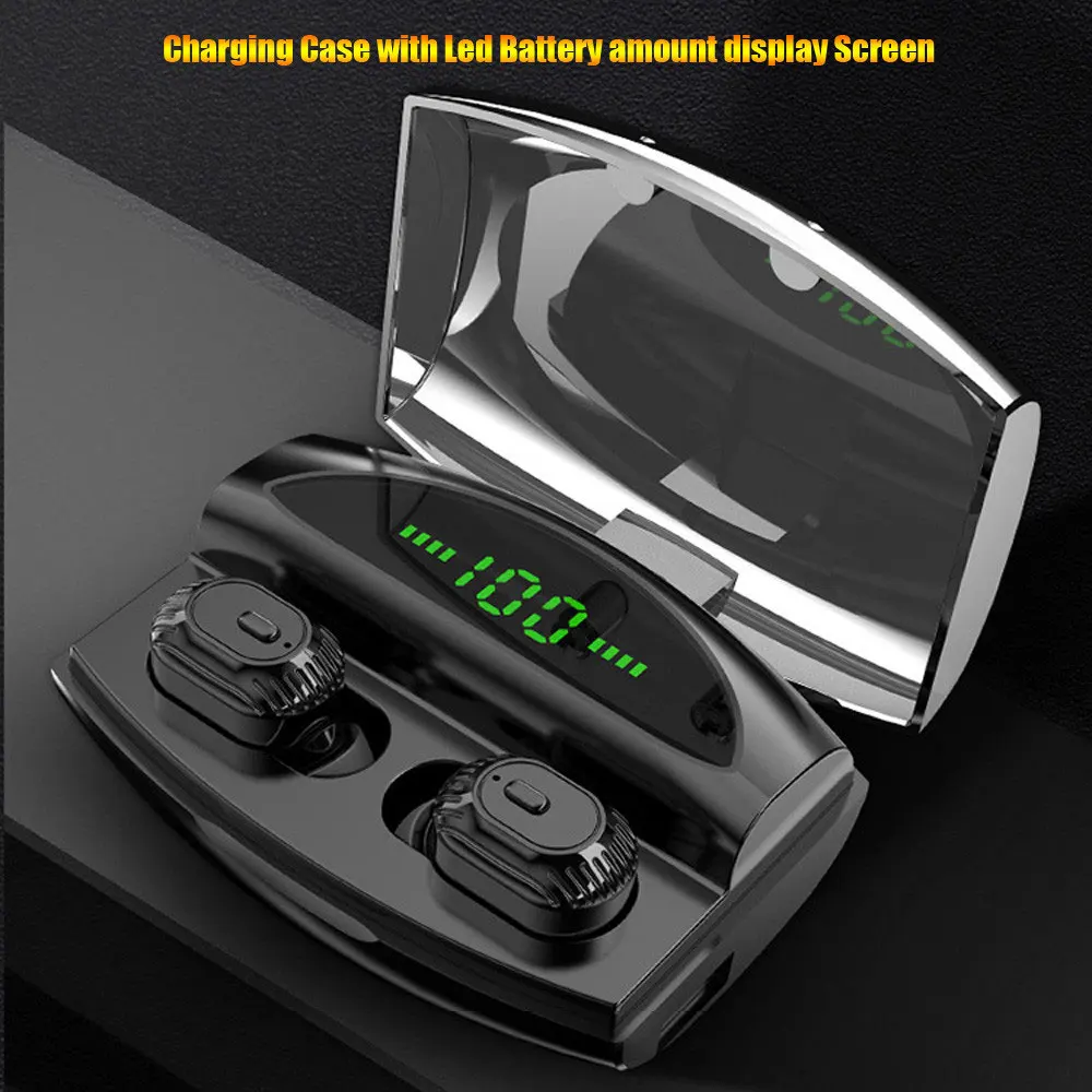 

Waterproof Wireless Earphone Bluetooth Earphone LED Digital Display 1800mAh Charging Box Headsets With Micro Wireless Earphones