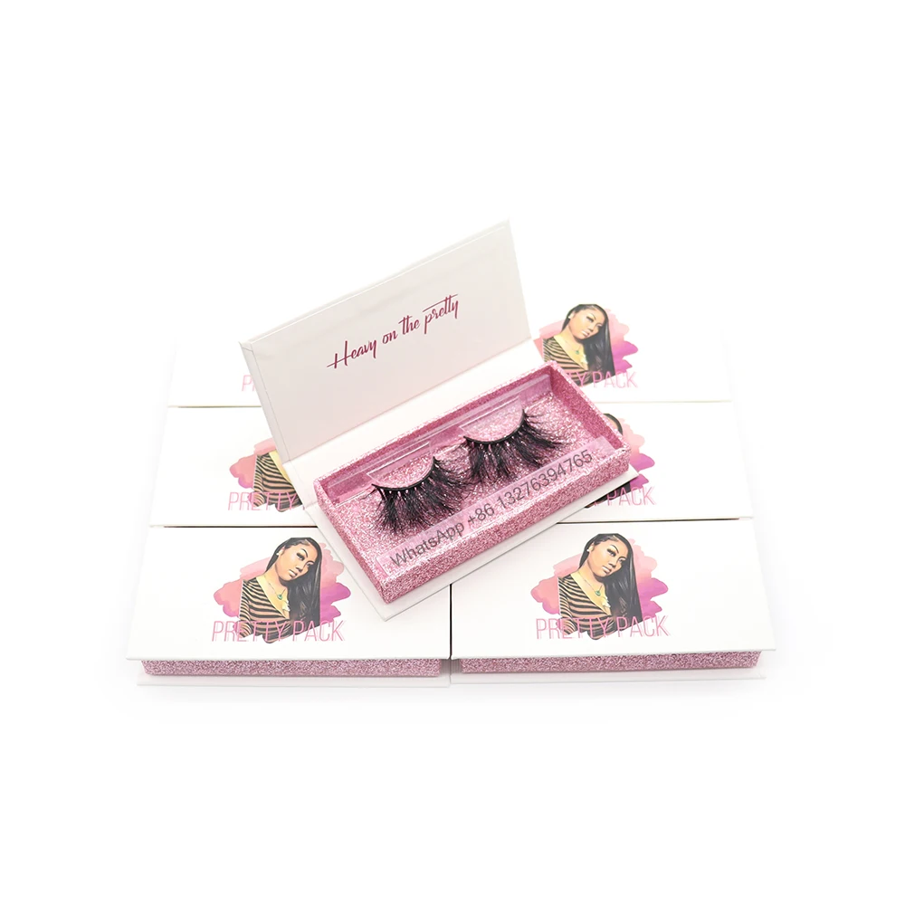 

Wholesale Custom Logo Printed Cardboard Eyelash Packaging Mink Lashes 3D Mink Eyelashes 100% Cruelty Free Lashes With Box