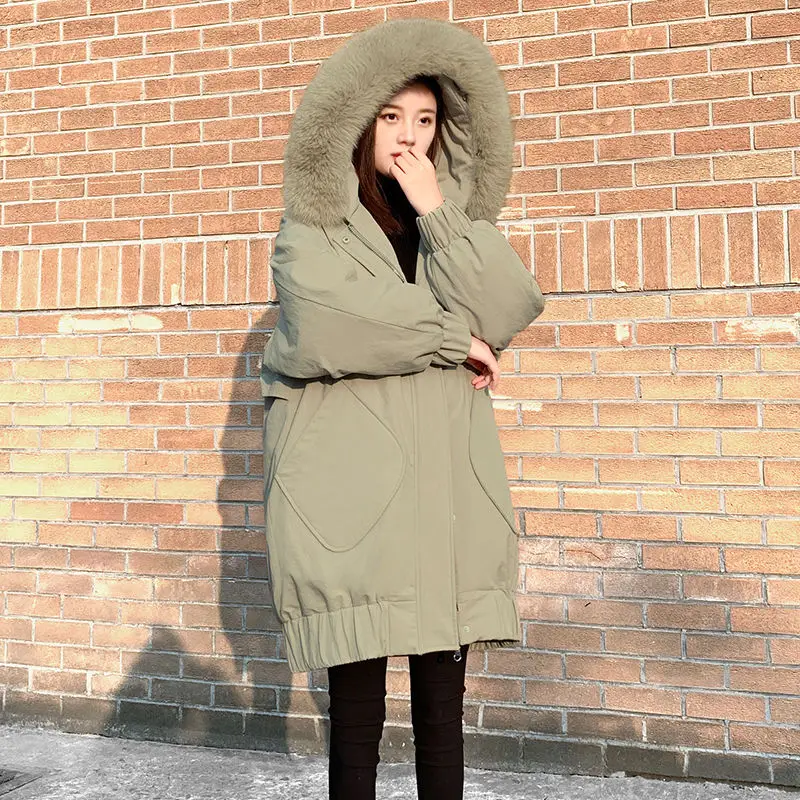 

Big Fur Collar Down Jacket Women Winter New 2020 Winter Women Down Coat Long Slim Thickening Warm Down Pakra Female Jackets