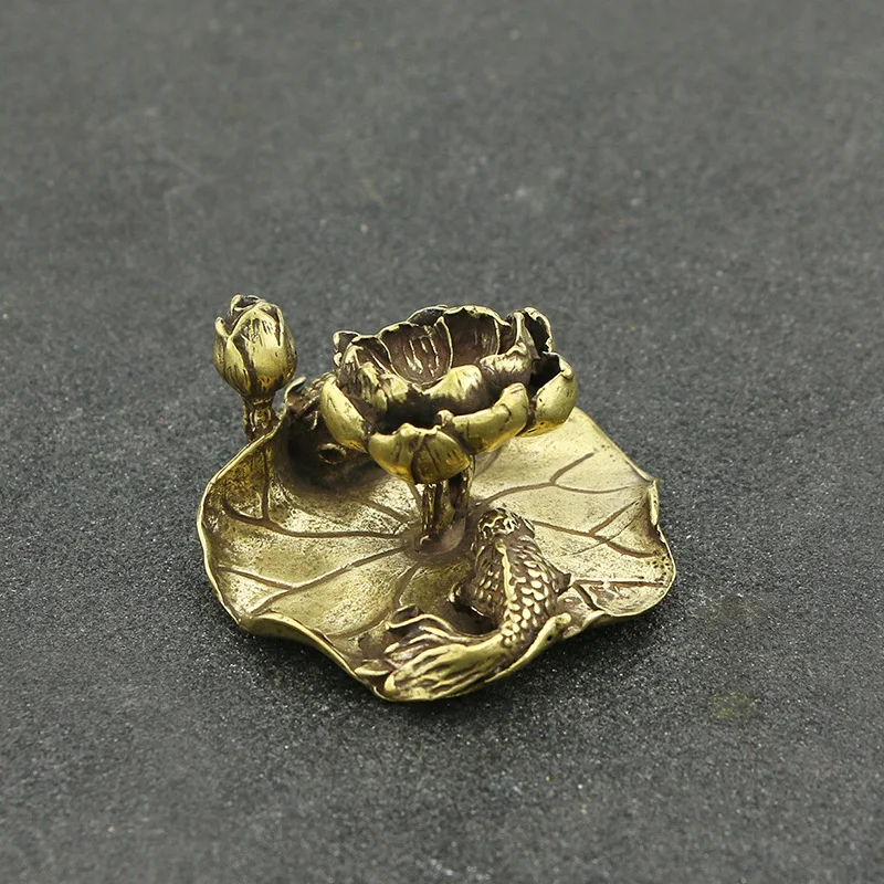 Античная медь искусственная пара рыб лотос маленькие украшения креативная