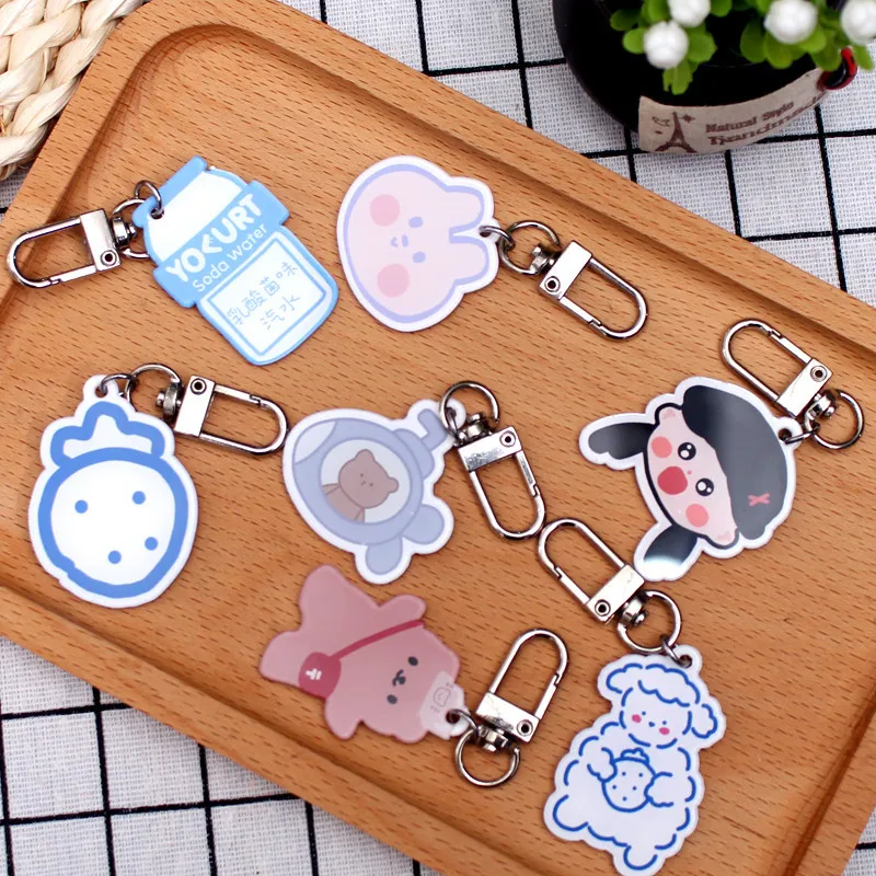 2020 Catoon медведь собака брелок золотой цвет милый для женщин металлические брелки