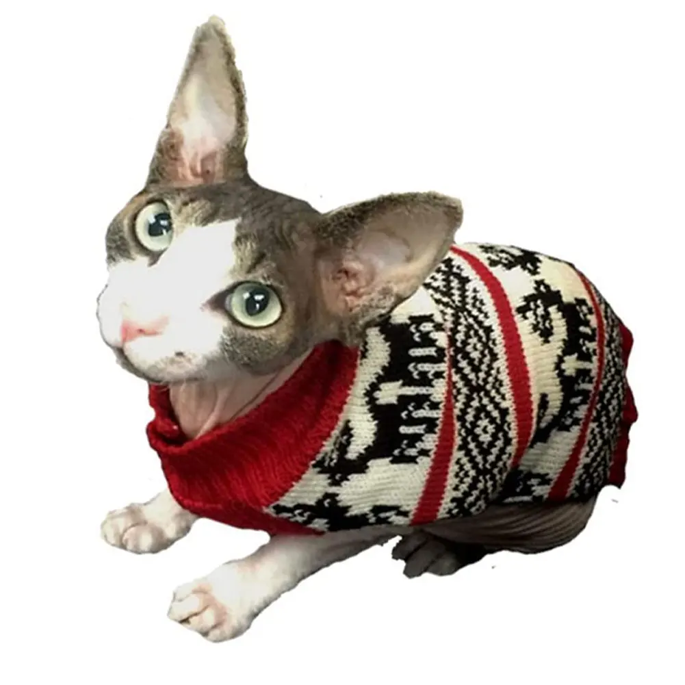 

Pet Christmas Sweater Dog Holiday Reindeer Clothes Winter Warm Soft Pajamas for Puppy Kitten Knitting Crochet Cloth