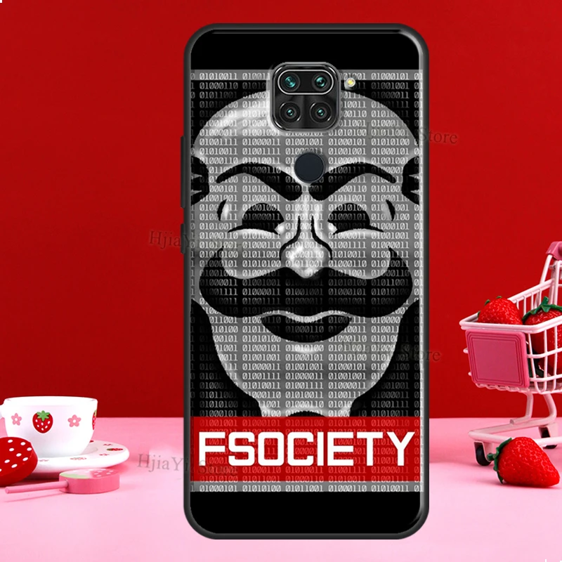 Чехол Mr Robot Fsociety Soft Cover для Xiaomi Redmi Note 11 10 Pro 9 8 8T 11S 10S 9A 9T 9C.