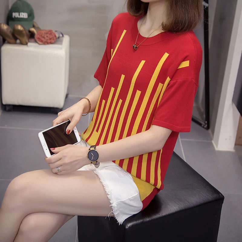 Women's T-shirt Summer Plus Size Basic Long T Shirt Top Women O Neck Short Sleeve Casual Loose Tee Femme | Женская одежда