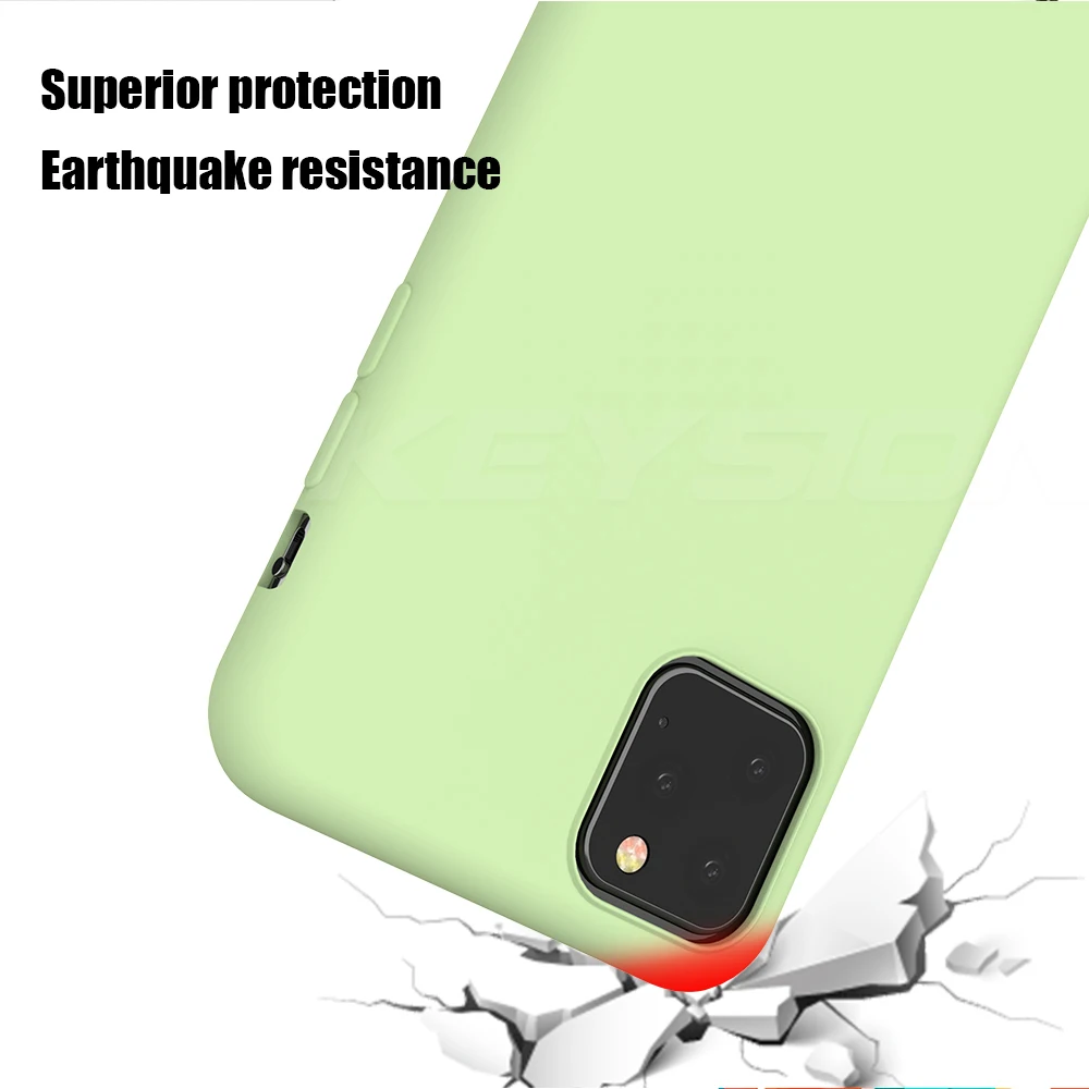 Чехол KEYSION из жидкого силикона для iPhone 11 Pro Max Мягкий противоударный чехол ТПУ с