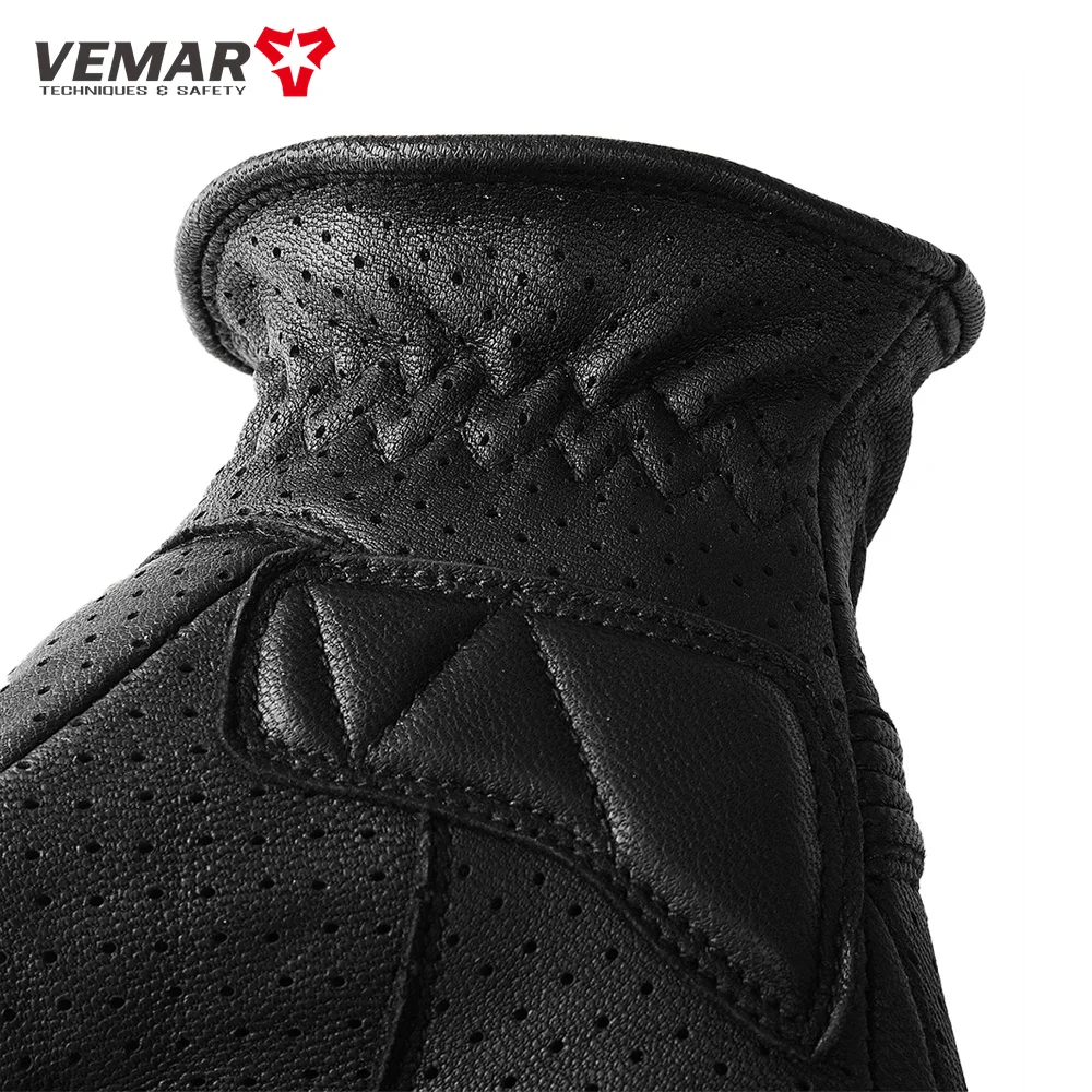 Винтажные мужские мотоциклетные перчатки VEMAR кожаные летние для мотокросса