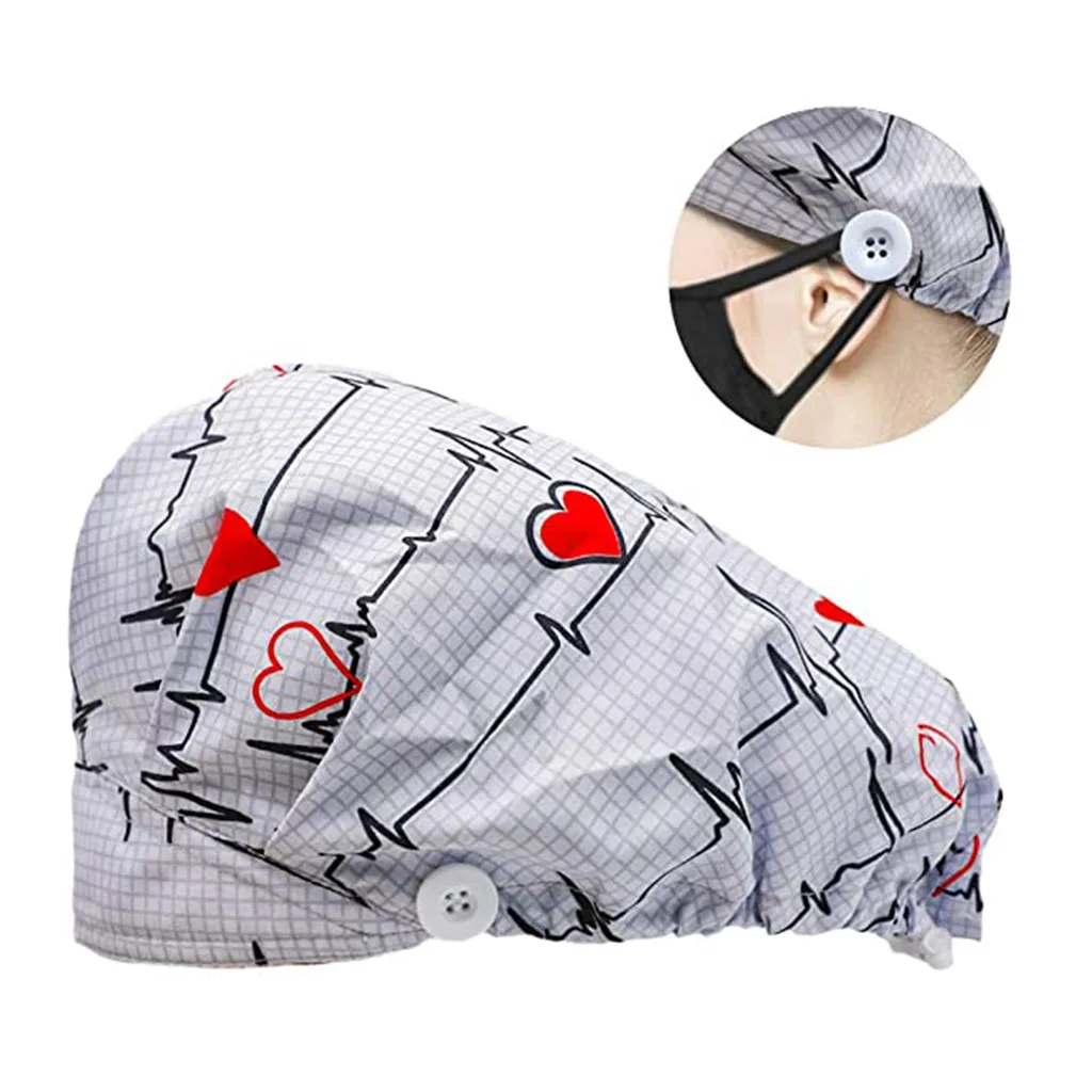 

Cotton Bandage Adjustable Scrub Cap Sweatband Bouffant Hat Men Gorros Quirofano Mujer Nurse Fashion Uniform Accessories A50