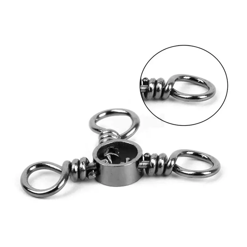 500pcs/600pcs/700pcs/900pcs/1500pcs Fishing Hook Connector 3 Ways Swivel Sea Rolling Triple Swivels Accessories Fishing Tackles