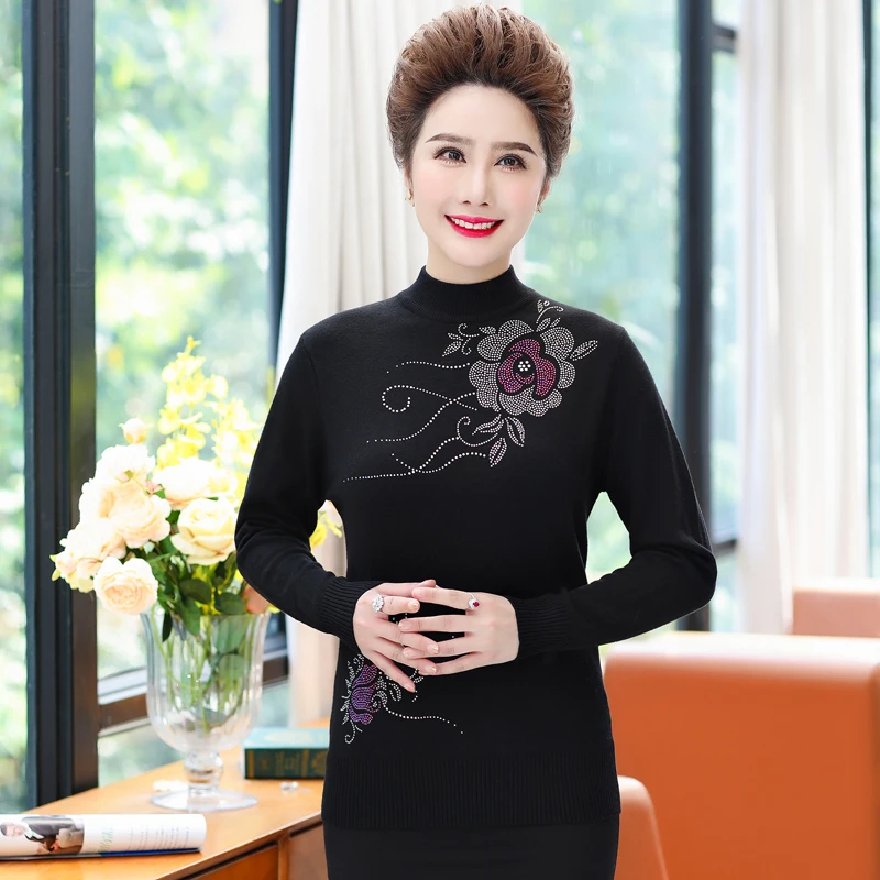 Новинка весна-осень 2020 Женский пуловер с высоким воротником свитер вязаные топы