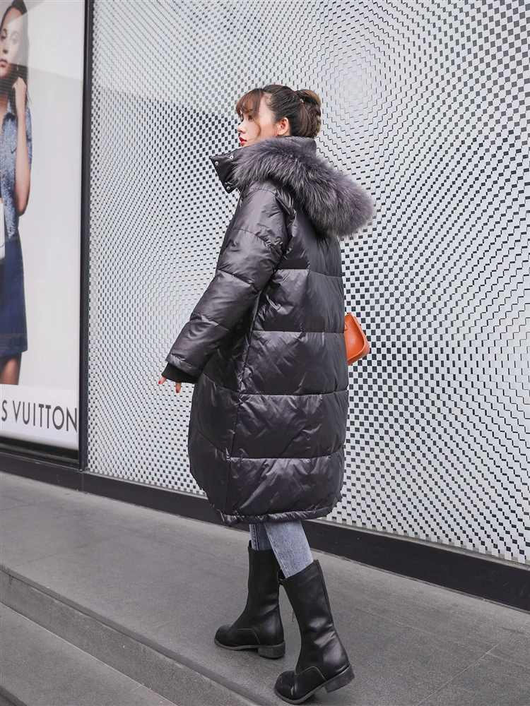 

2019 Winter Women Down Jacket Long Thick Warm Coat White Duck Down Jacket Female Plus Size Coat AA-621