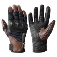 brown summer motorcycle leather gloves men moto touch screen motocross motorbike gloves biker full finger breather moto gloves