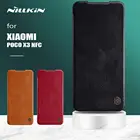 Чехол Nillkin для Xiaomi Poco X3 NFC, тонкий кожаный флип-чехол Qin, кошелек с отделением для карт, защитный чехол для Poco X3 NFC Global Vertion, чехол