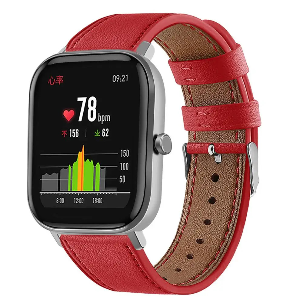 Ремешок из натуральной кожи для умных часов Huami Amazfit GTS 2019 дышащий Цветочная