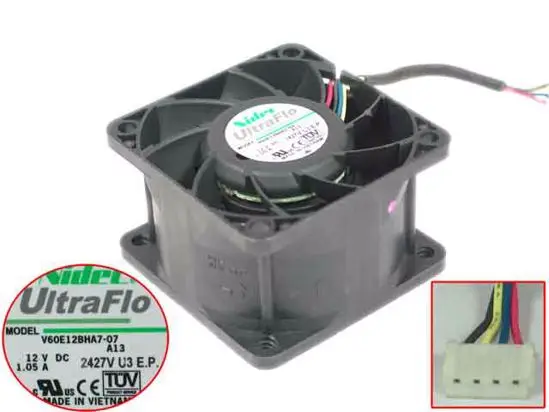 Nidec V60E12BHA7 07 A13 Z01 DC 12V 1.05A 60x60x38 мм 4 провод Сервер вентилятор охлаждения|Кулеры и