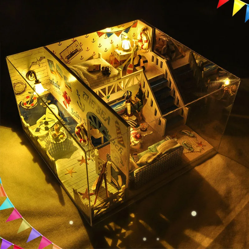 Миниатюрный Кукольный домик сделай сам игрушки для кукол летняя серия океана в