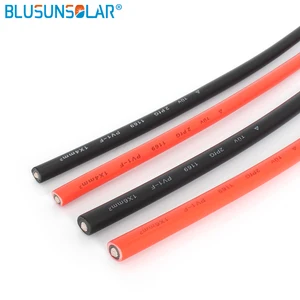 bulsunsolar 10mroll solar pv cable wire 1500v 4mm2 6mm21210awg red and black xlpe en50618 h1z2z2 k with tuv free global shipping
