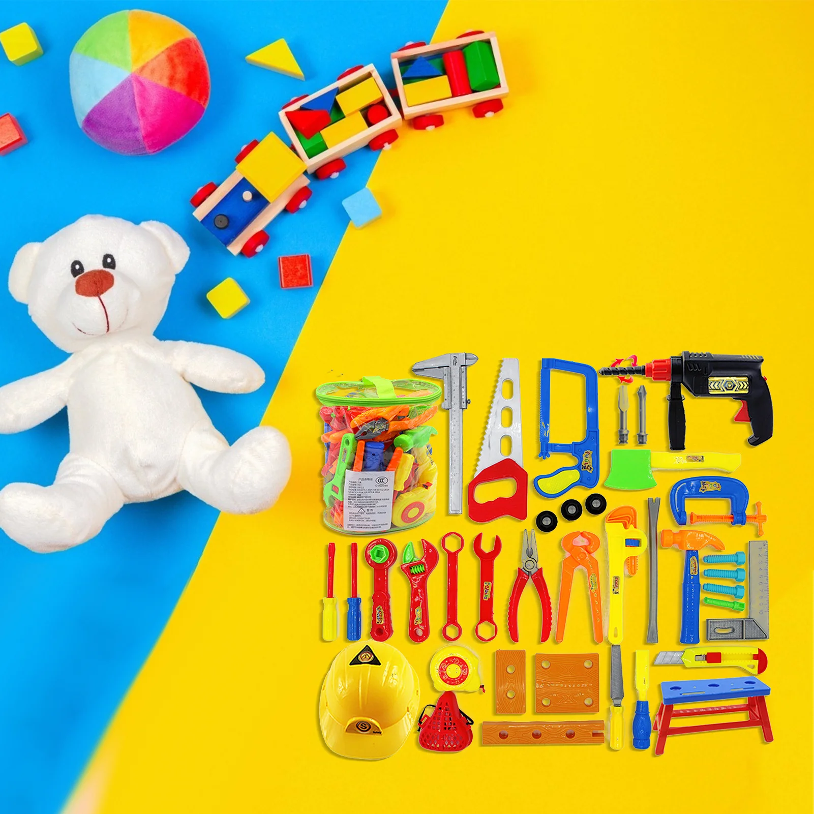 

32 Piece Kids Toolbox Kit Simulation Repair Tool Toys Set Petend Toy Set For Boys Learning Engineering Puzzle Toys Gifts For Kid