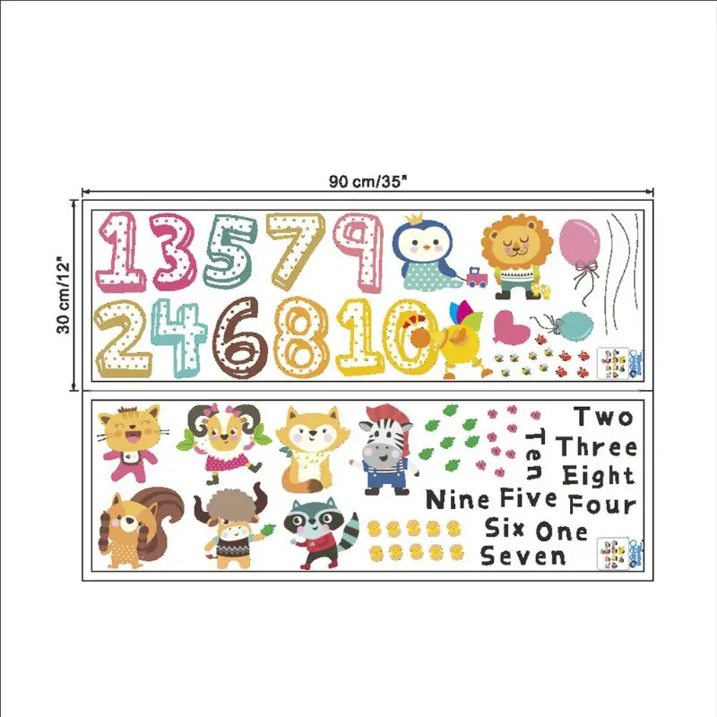 

Cute Wall Stickers Children Room Background Wall Decoration Cartoon Animal Sticker Kindergarten Teaching Self-sticking Paper
