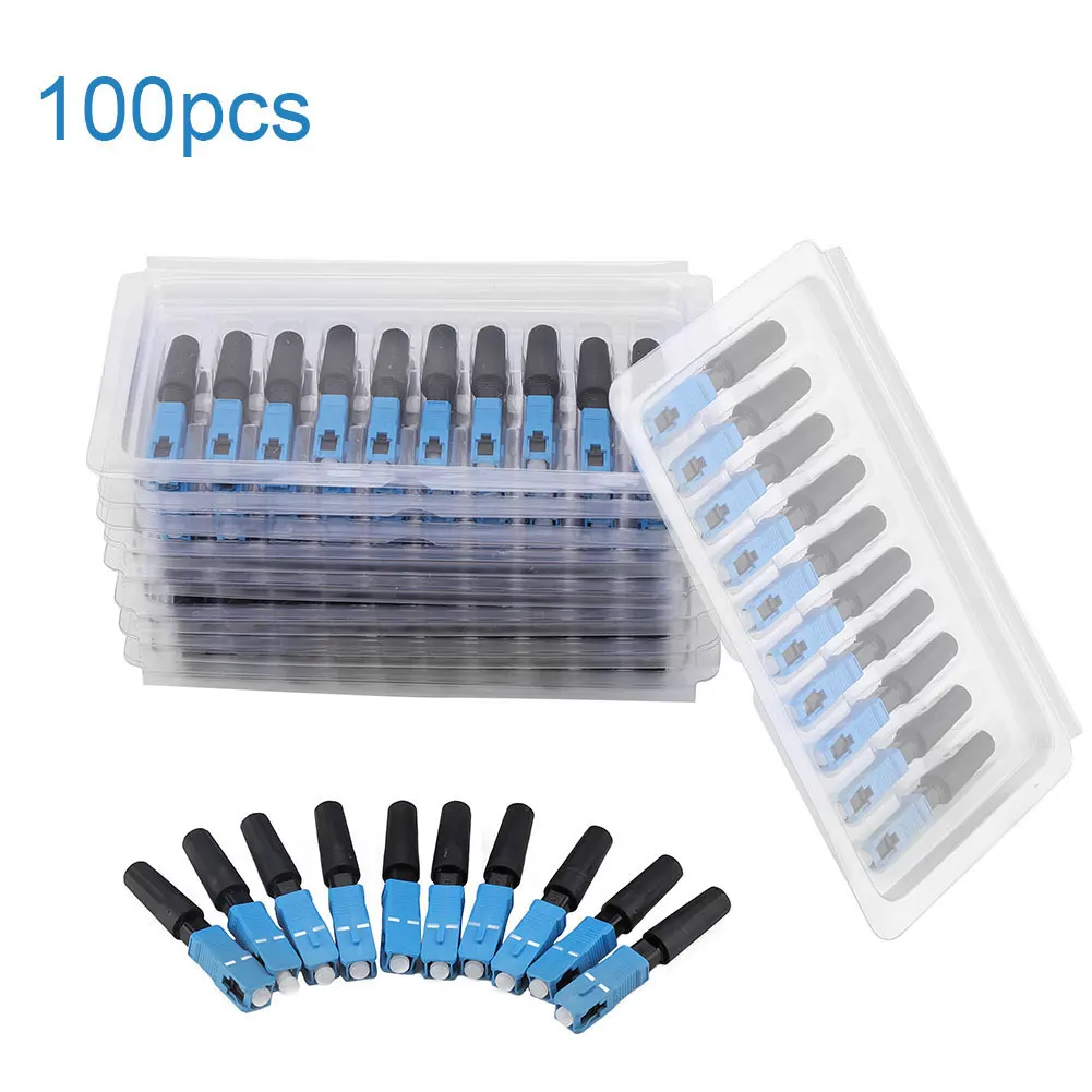 

Fiber Optic Quick Connector SC UPC Fast Adapter Single Mode Optical Fiber For FTTH ODF CATV 100Pcs Quick Connector