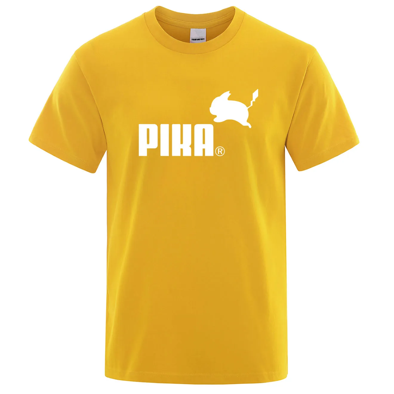 Летняя новая футболка Pika, мужские футболки с японским Аниме Покемон, футболки с Пикачу для мальчиков, хлопковая футболка с коротким рукавом, мужские повседневные футболки, топы - Цвет: yellow 5