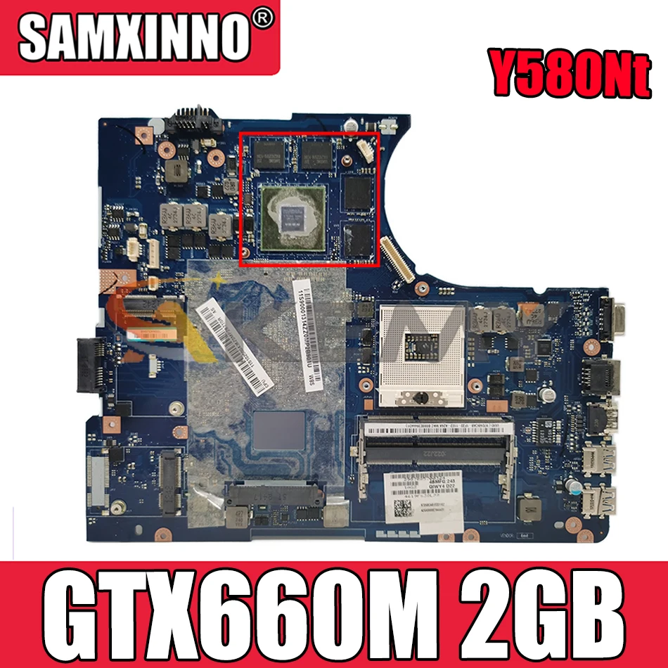 

Akemy QIWY4 LA-8002P For Lenovo Y580 Y580N Laptop Motherboard PGA989 HM77 GPU GTX660M 2GB 100% Test