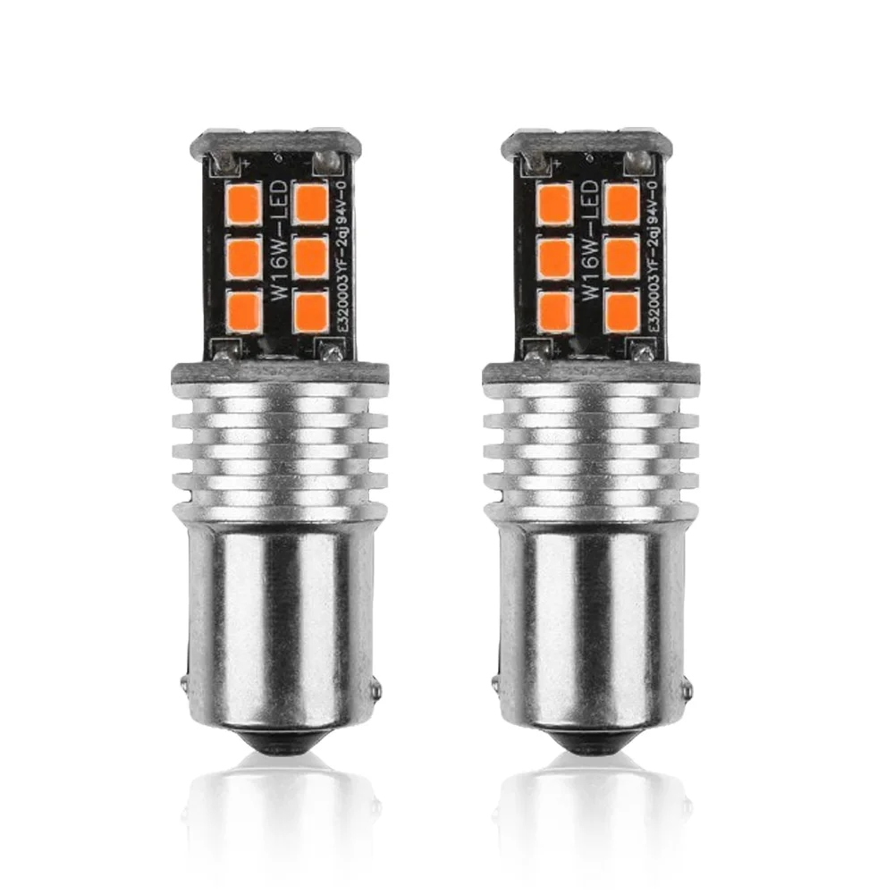 Светодиодный стоп сигнал для автомобиля 2 шт. 1156 P21W PY21W BA15S BAY15S15 SMD 2835 светодиодный