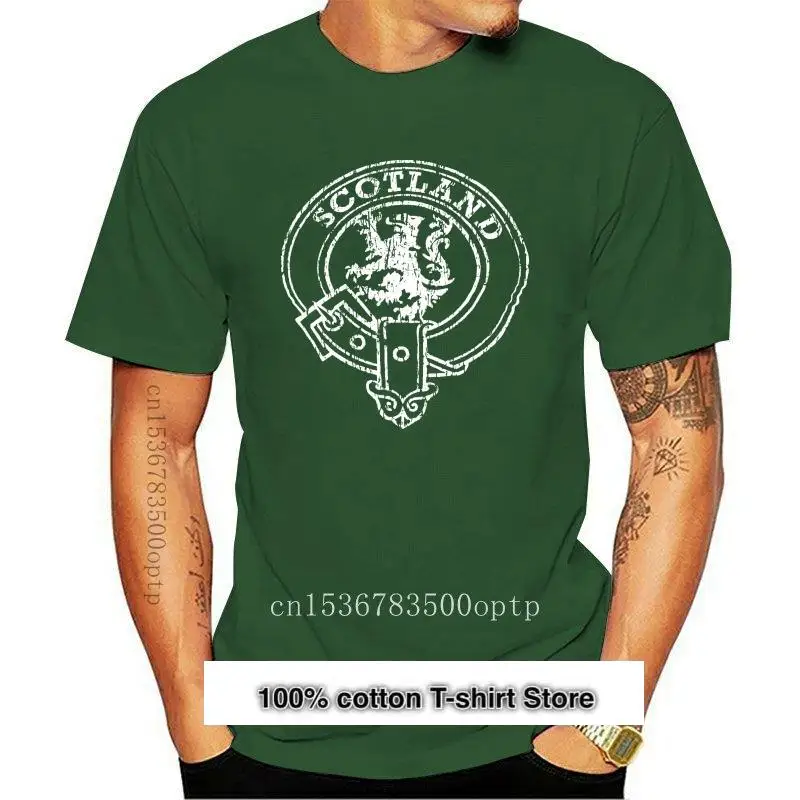 

Camiseta ajustada con cuello redondo para hombre, camisa de Escocia con hebilla de León, informal, novedad de 2021, 2021
