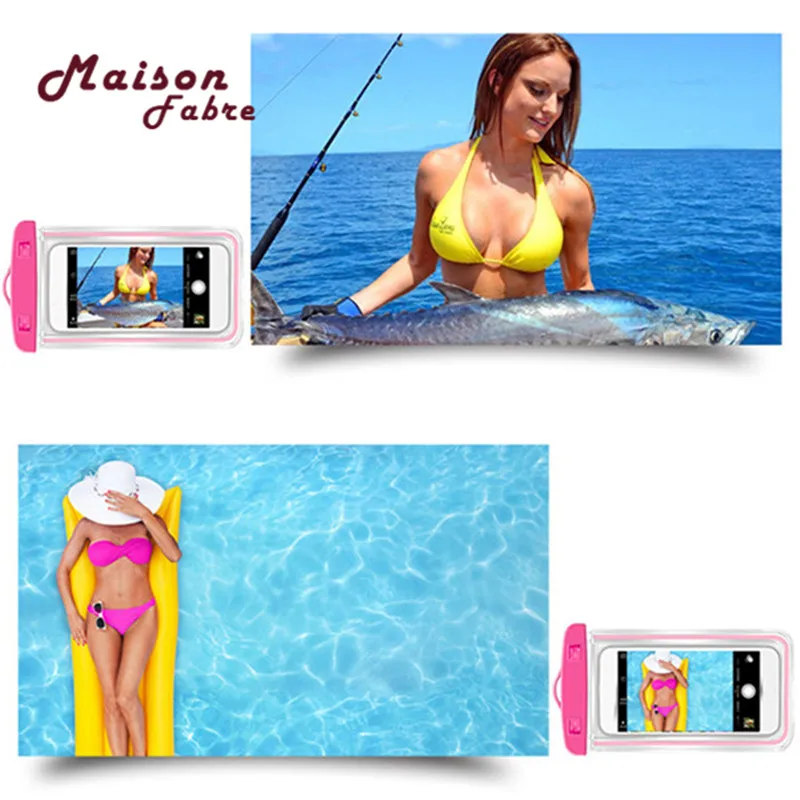 Underwater Shooting Luminous Fluorescent Touch Screen Intelligent Transparent Outdoor Diving Swim Phone Waterproof Pouch Bag | Багаж и