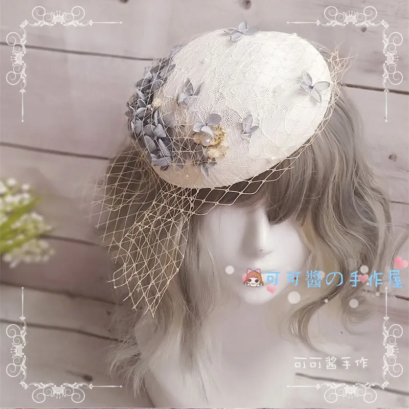 

Origional Han Yang Hair Accessories Bowler Hat Lolita Bride Gorgeous Tea Party Retro Elegant Flat Hat